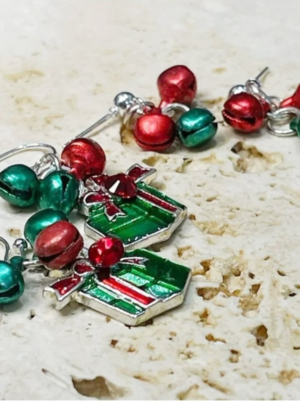 Mother & Daughter Christmas Dangling Earrings—Pierced & Clips